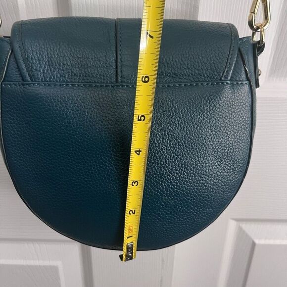 Ora Delphine Small Saddle Bag Emerald Green Pebbled Leather Guitar Strap Crossbo - Picture 12 of 12